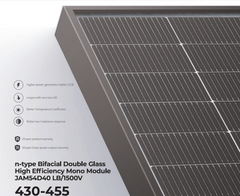 440W JA Solar LB Series Bifacial Solar Panels (JAM54D40-440/LB/1500V) 440W JA Solar LB Series Bifacial Solar Panels (JAM54D40-440/LB/1500V)