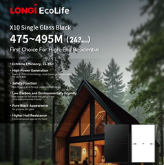 LONGi EcoLife X10 475W Full Black Solar Panel (LR7-54HVB-475M)